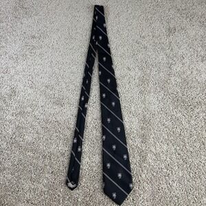 WM Chelsea Necktie Mens OS Silk Black Purple Striped Crest Collegiate Prep Tie